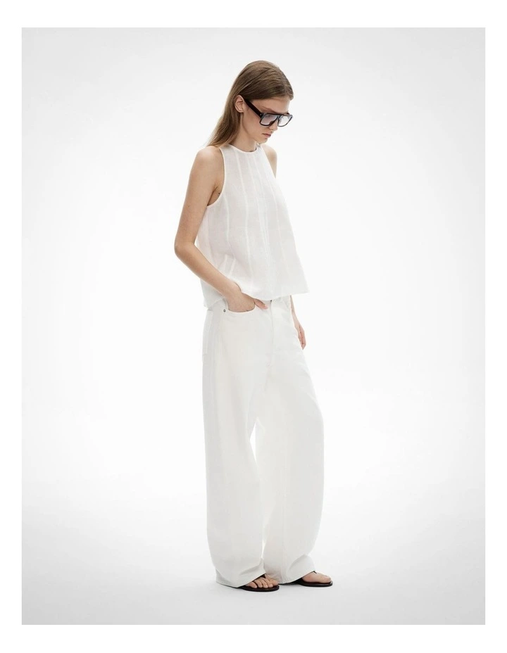 Seam Detail Swing Tank Top in Fresh White image 2