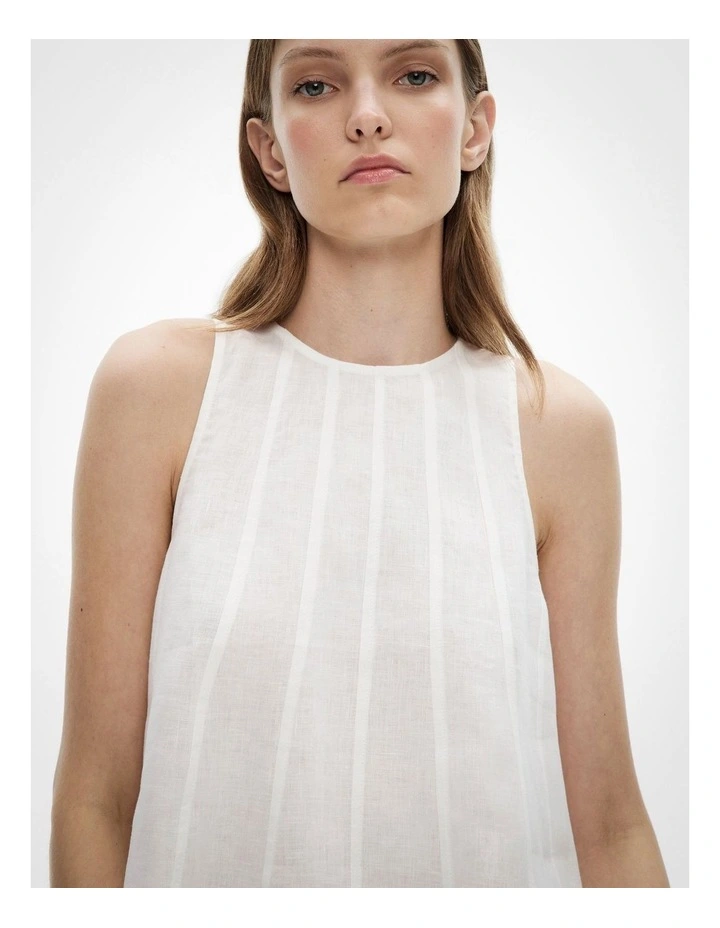 Seam Detail Swing Tank Top in Fresh White image 3
