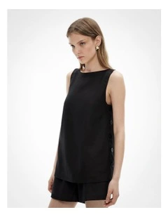 Button Side Top in Black