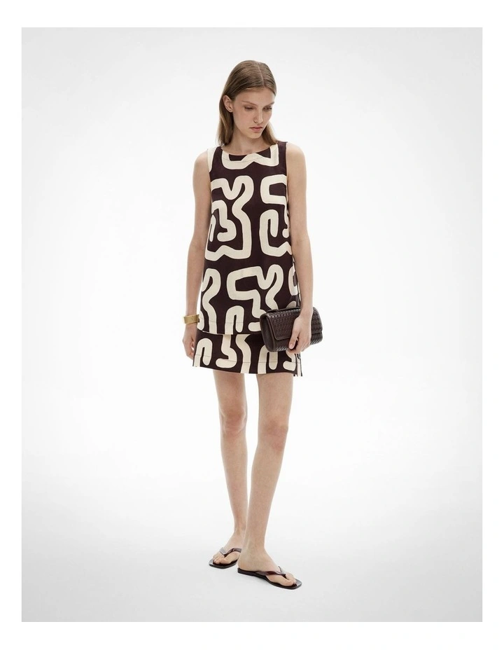 Button Side Top in Espresso Block Print image 3