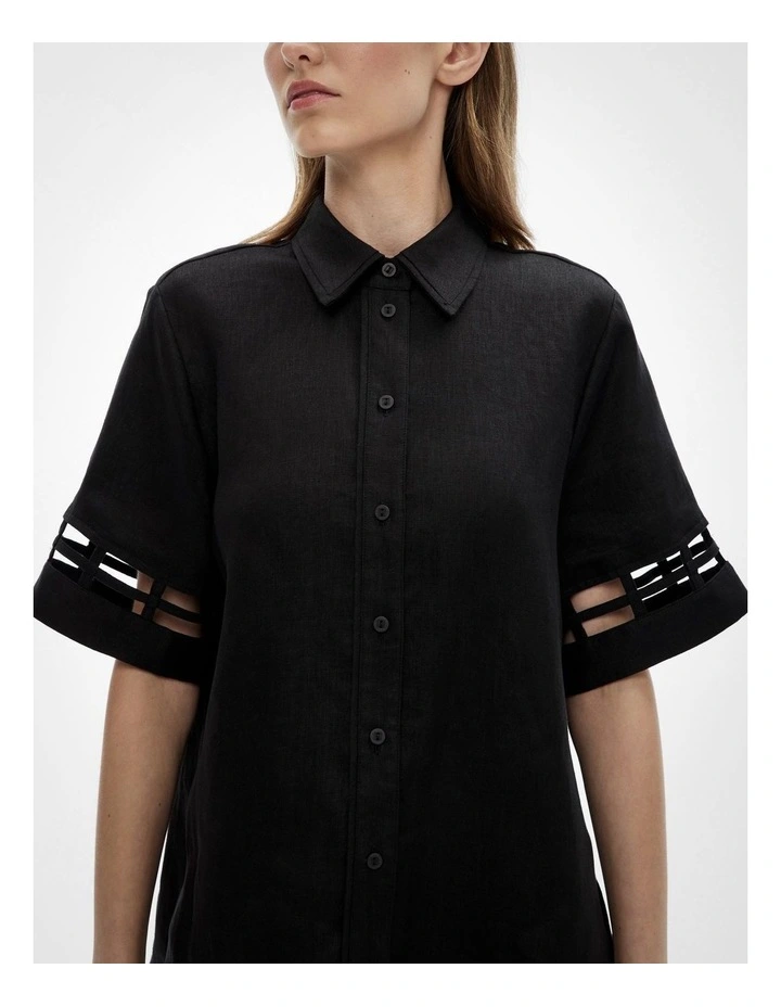 Ladder Insert Shirt in Black image 3