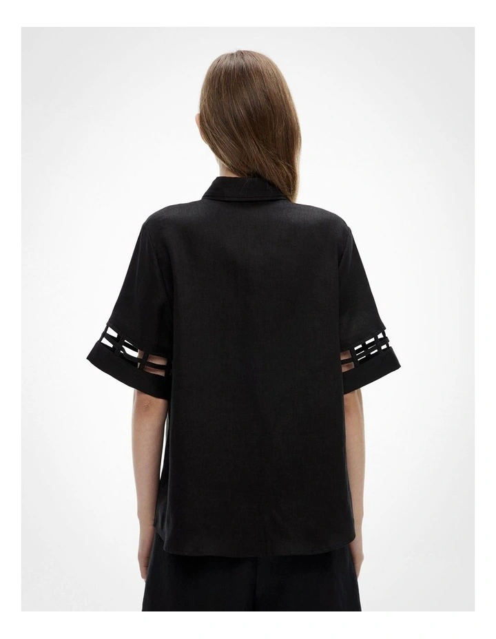 Ladder Insert Shirt in Black image 4