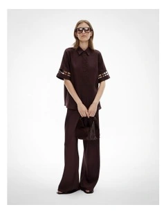 Ladder Insert Shirt in Espresso