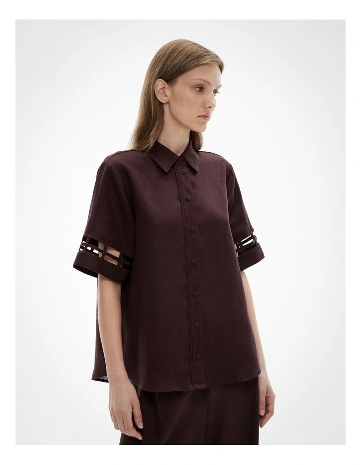 Ladder Insert Shirt in Espresso image 2