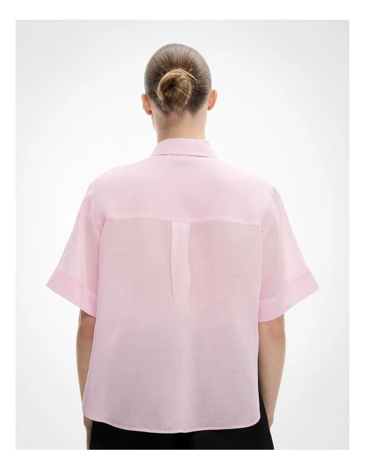 Short Sleeve Utility Pocket Shirt in Candy Pink image 4