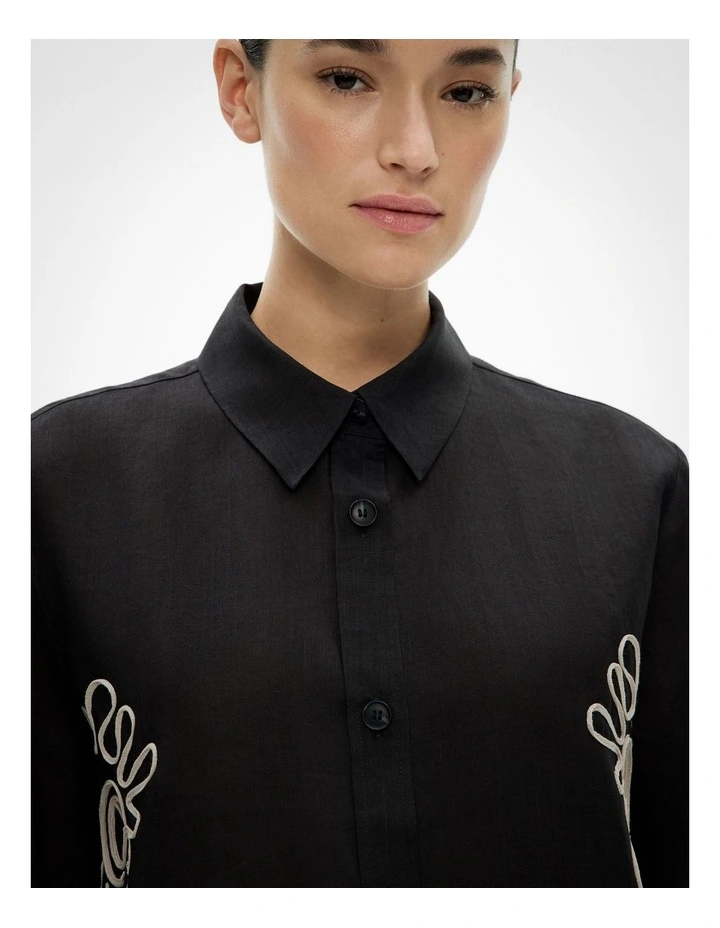 Corded Shirt in Black image 3