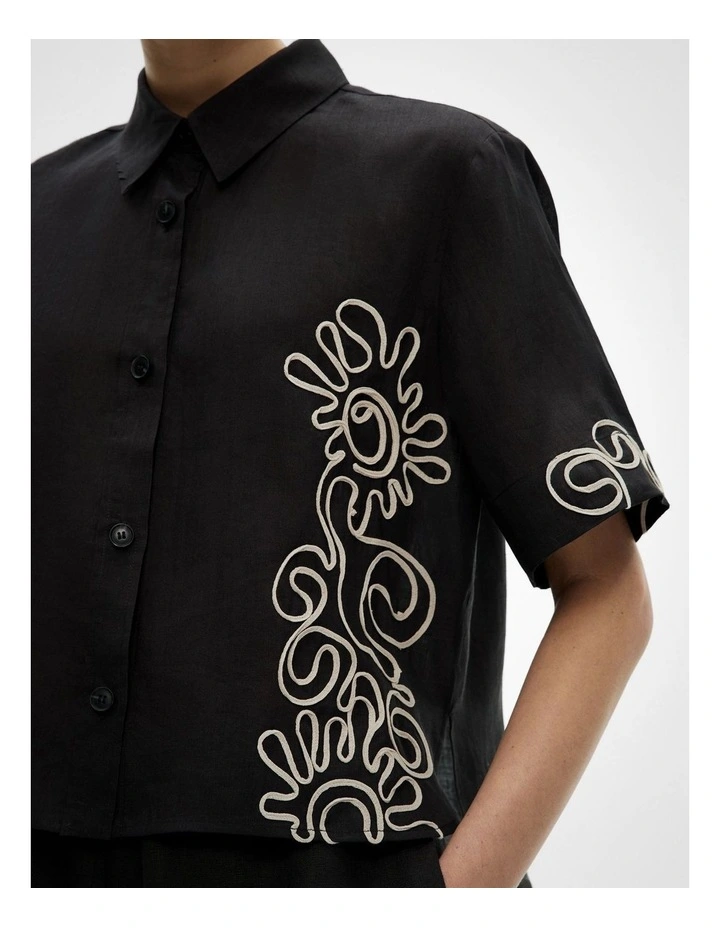 Corded Shirt in Black image 4