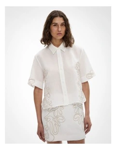 Corded Shirt in Fresh White
