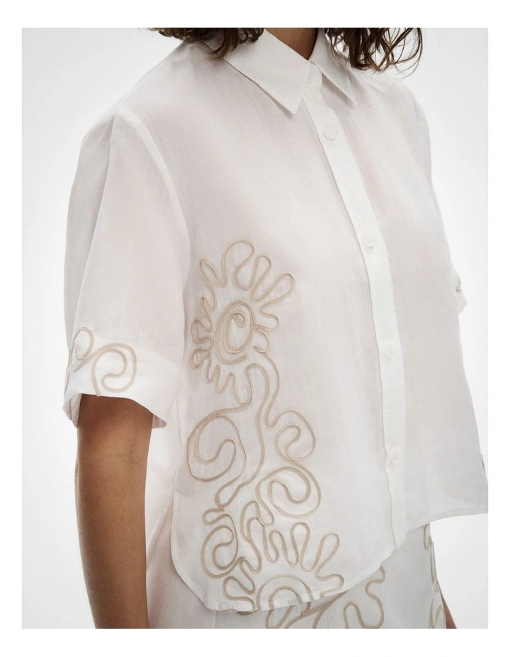 Corded Shirt in Fresh White image 3