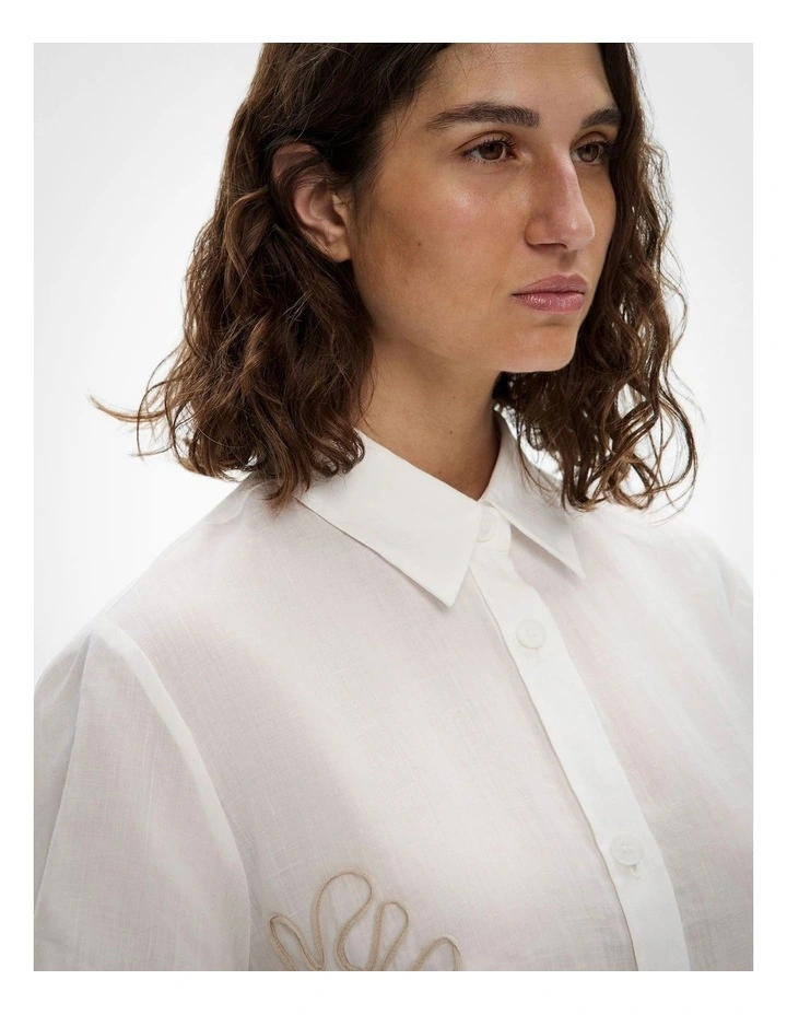 Corded Shirt in Fresh White image 4