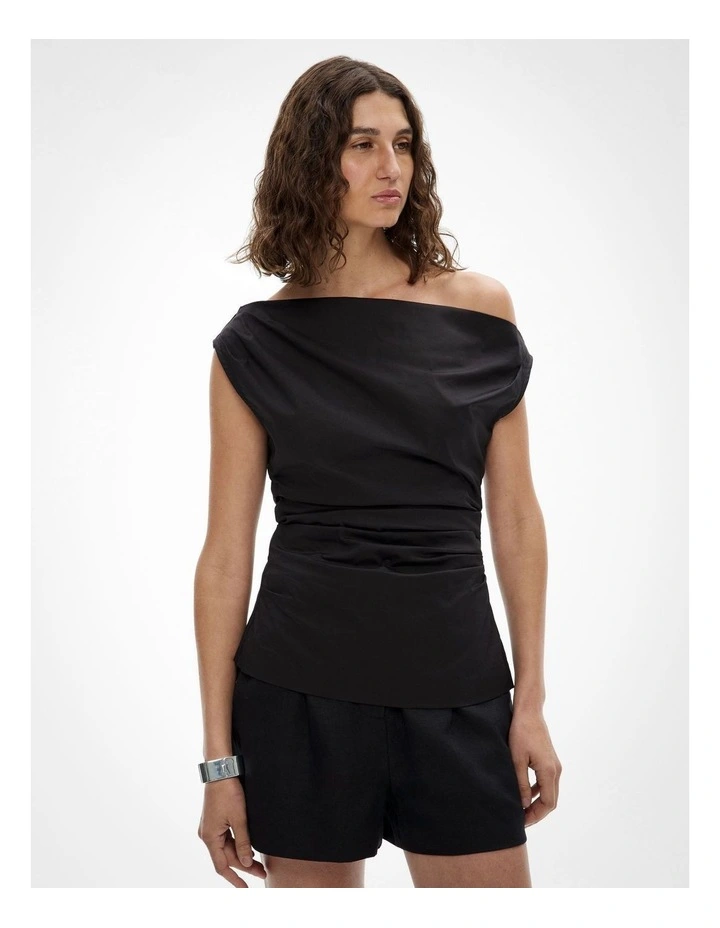 Asymmetric Shoulder Top in Black image 1