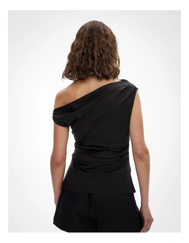 Asymmetric Shoulder Top in Black image 5