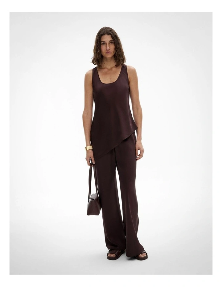 Asymmetrical Scoop Tank Top in Espresso image 2