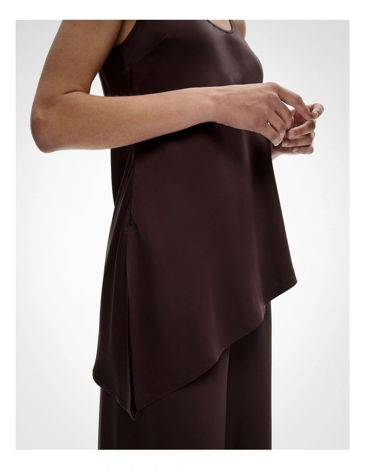 Asymmetrical Scoop Tank Top in Espresso image 3