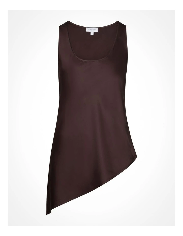 Asymmetrical Scoop Tank Top in Espresso image 5