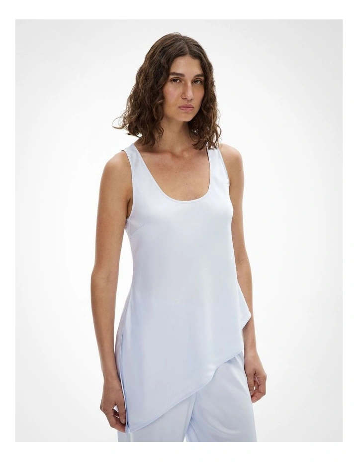 Asymmetrical Scoop Tank Top in Blue Air image 3
