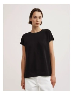 Crepe T-shirt in Black