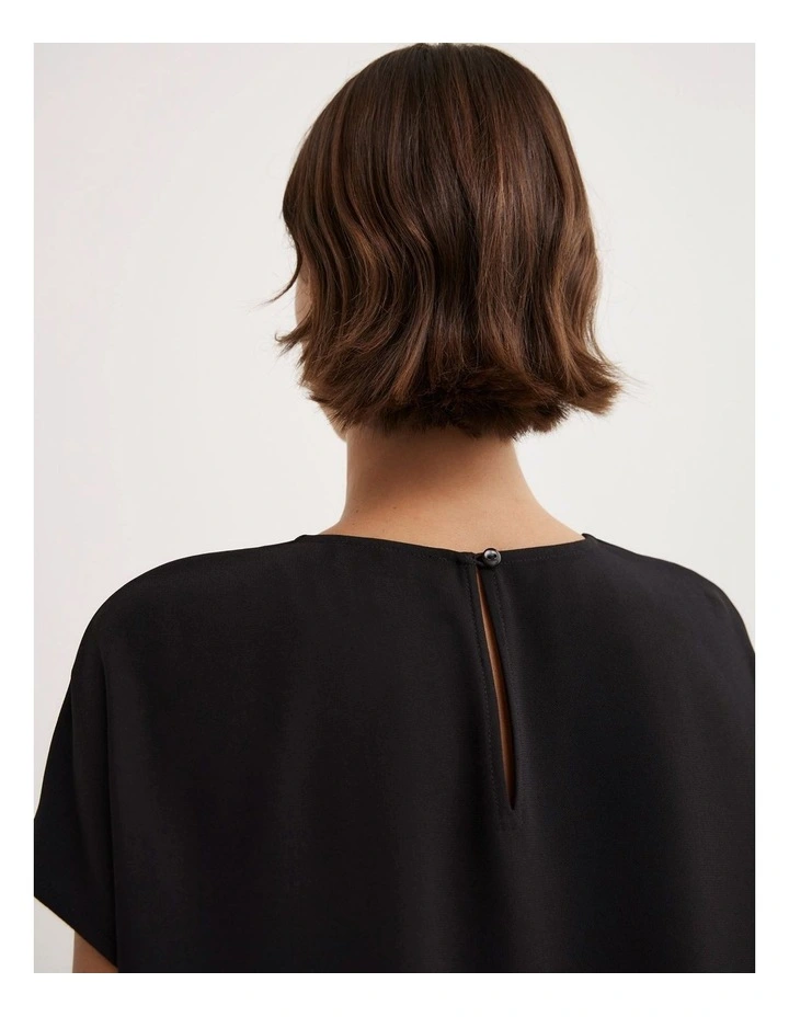 Crepe T-shirt in Black image 3