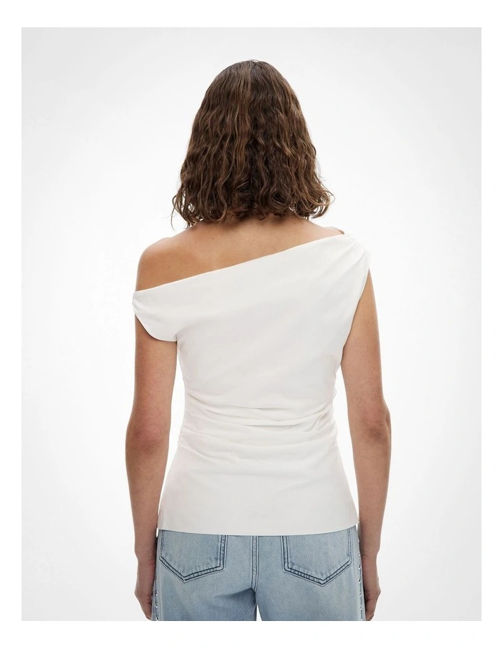 Asymmetric Shoulder Top in Fresh White image 4