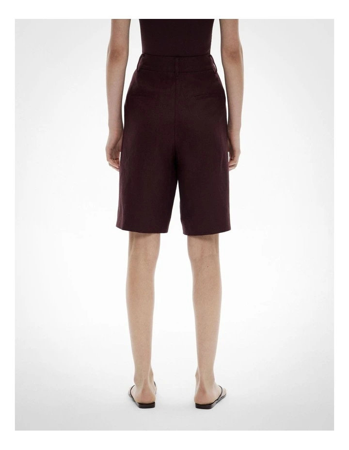 Linen Bermuda Shorts in Fig image 4