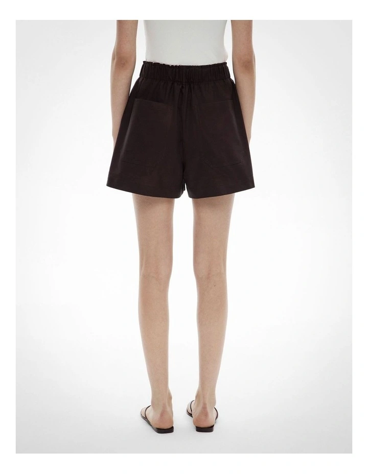 Cotton Oxford Shorts in Espresso image 2