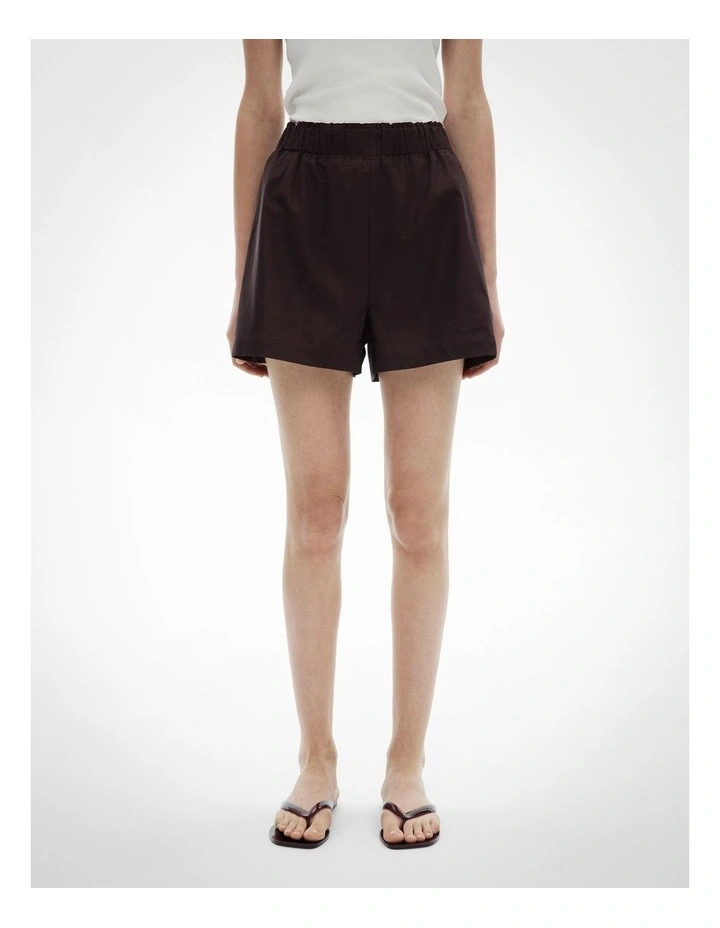 Cotton Oxford Shorts in Espresso image 3