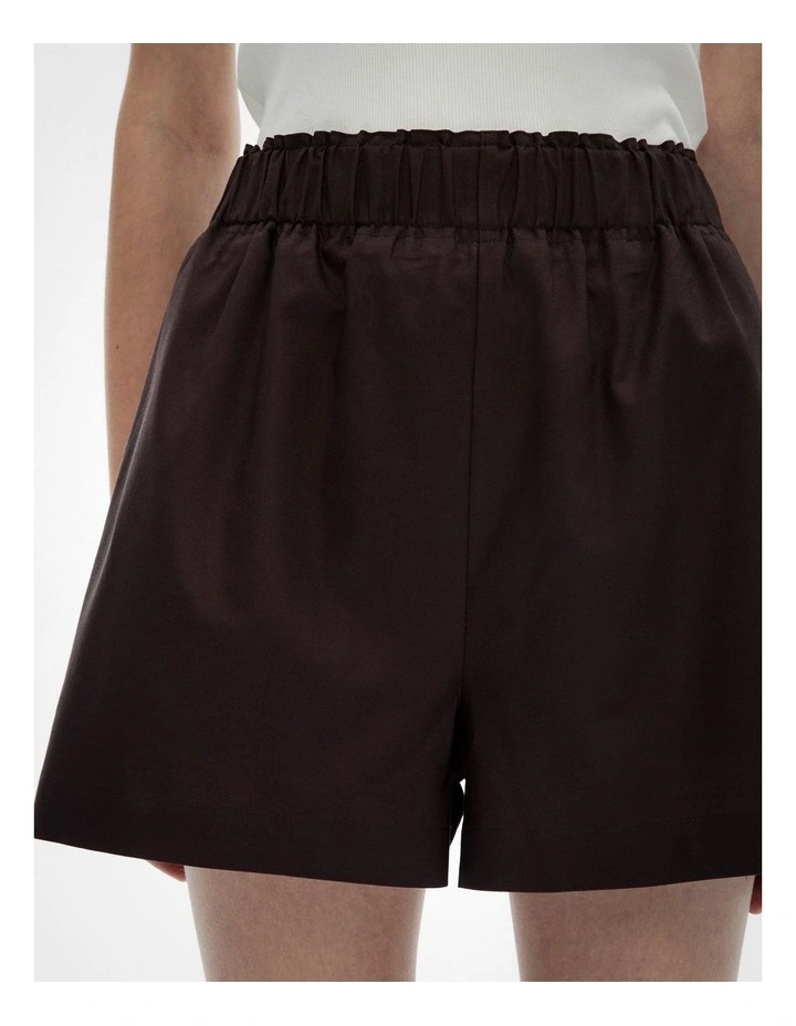Cotton Oxford Shorts in Espresso image 4
