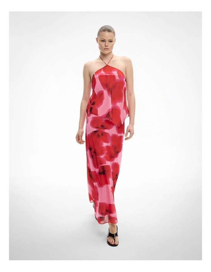 Bias Slip Skirt in Watermelon Floral image 1