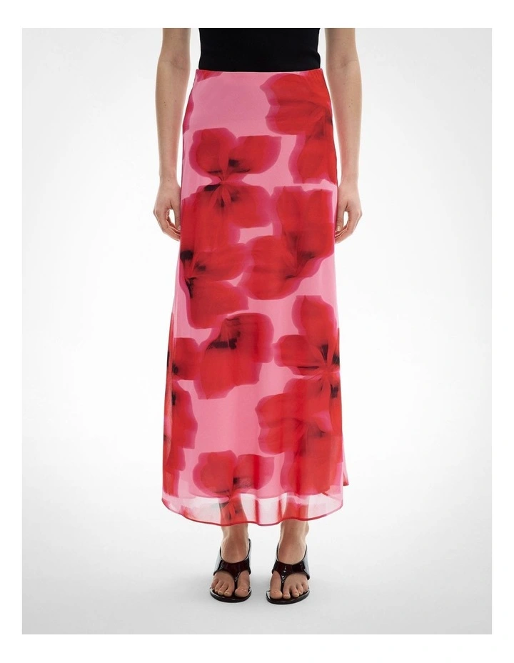 Bias Slip Skirt in Watermelon Floral image 2