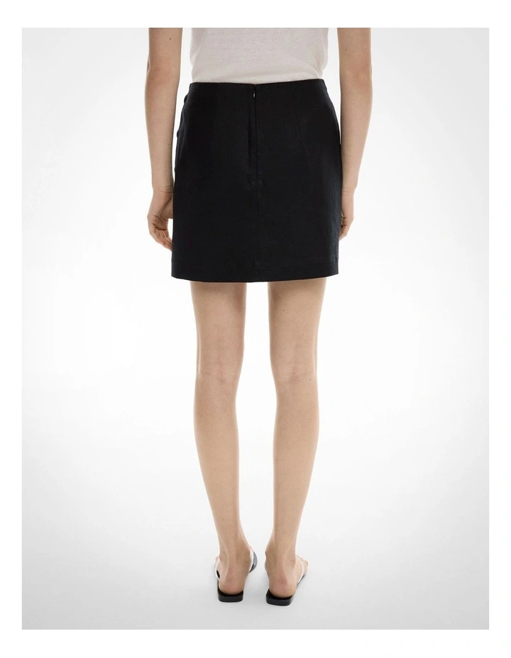 Button Side Skirt in Black image 4