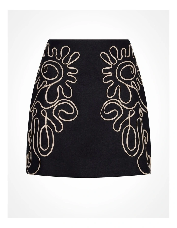 Corded Mini Skirt in Black image 5