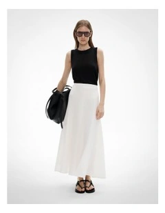 Panelled Skirt in Fresh White