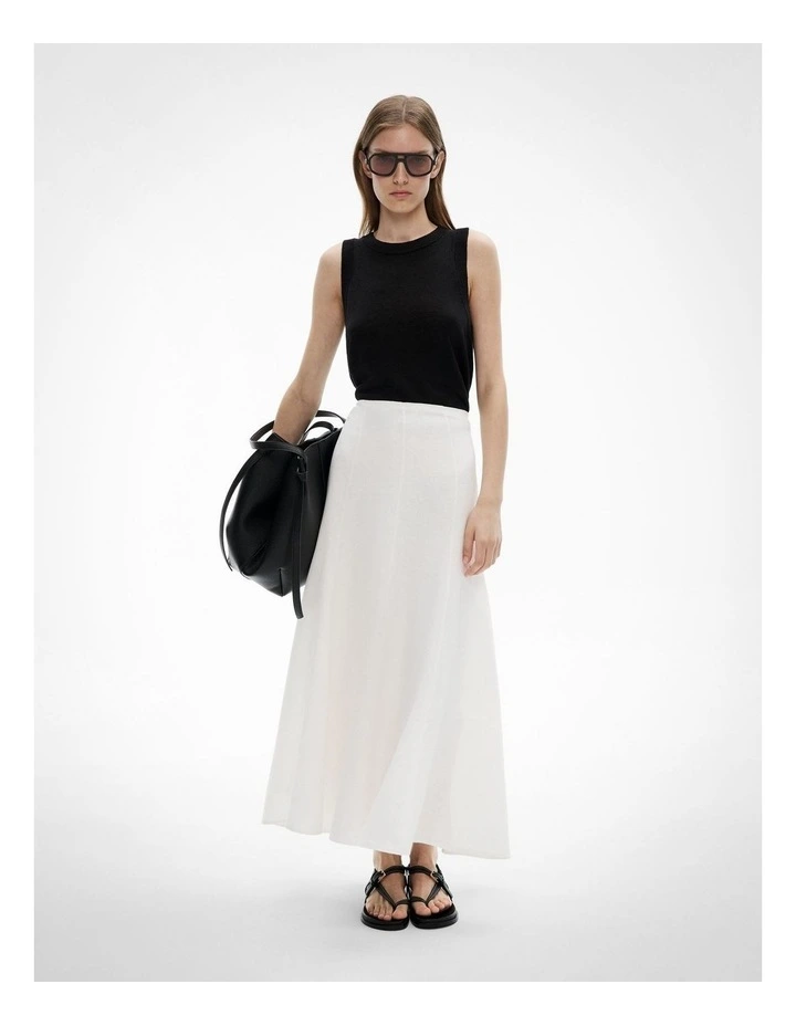 Panelled Skirt in Fresh White image 1