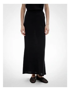 Knit Maxi Skirt in Black