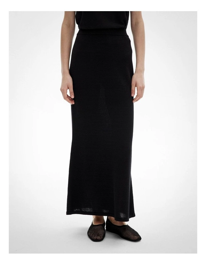 Knit Maxi Skirt in Black image 1