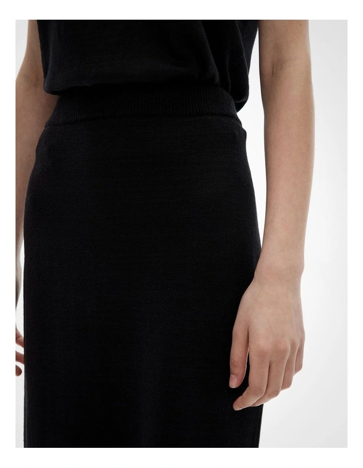 Knit Maxi Skirt in Black image 4