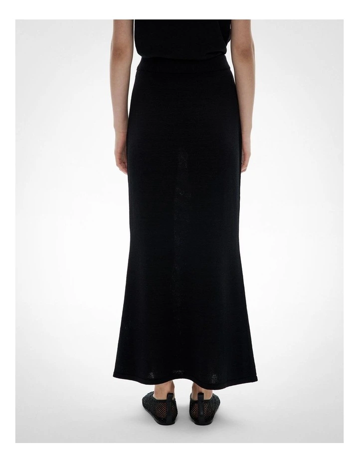 Knit Maxi Skirt in Black image 5