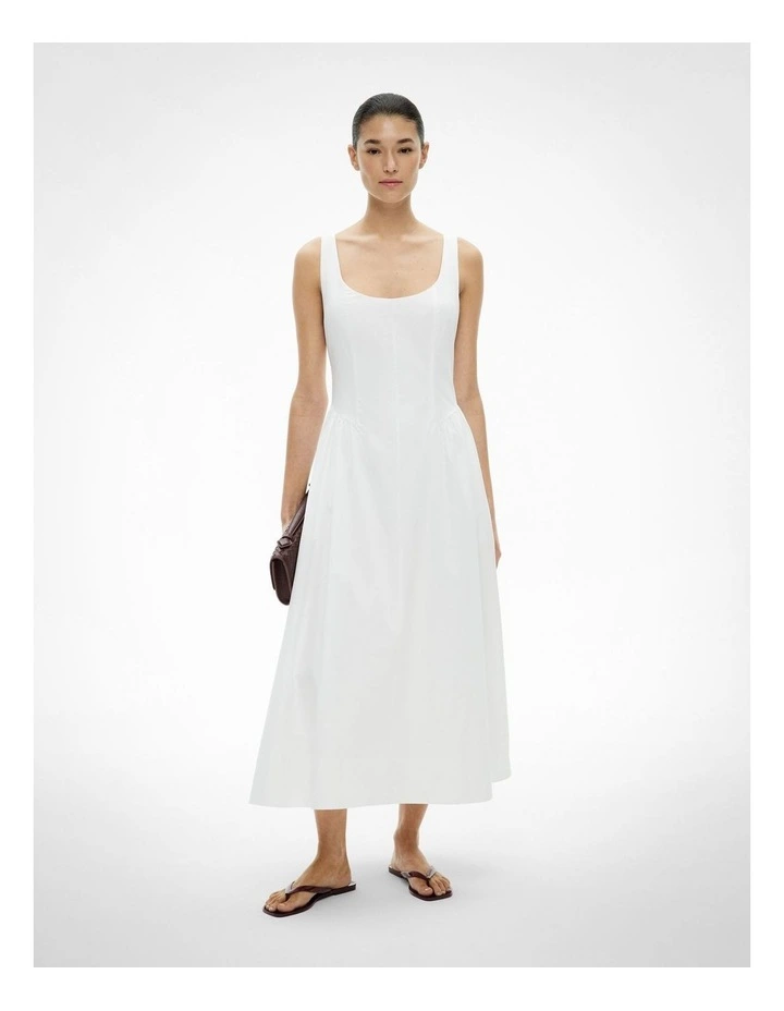 Gathered Panel Dress in Fresh White image 1