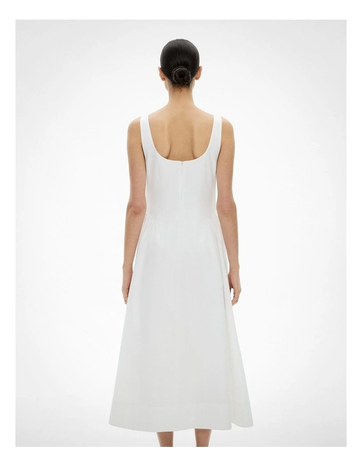 Gathered Panel Dress in Fresh White image 4