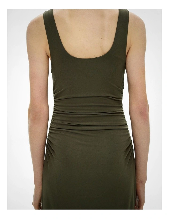 Jersey Ring Detail Dress in Sage image 5