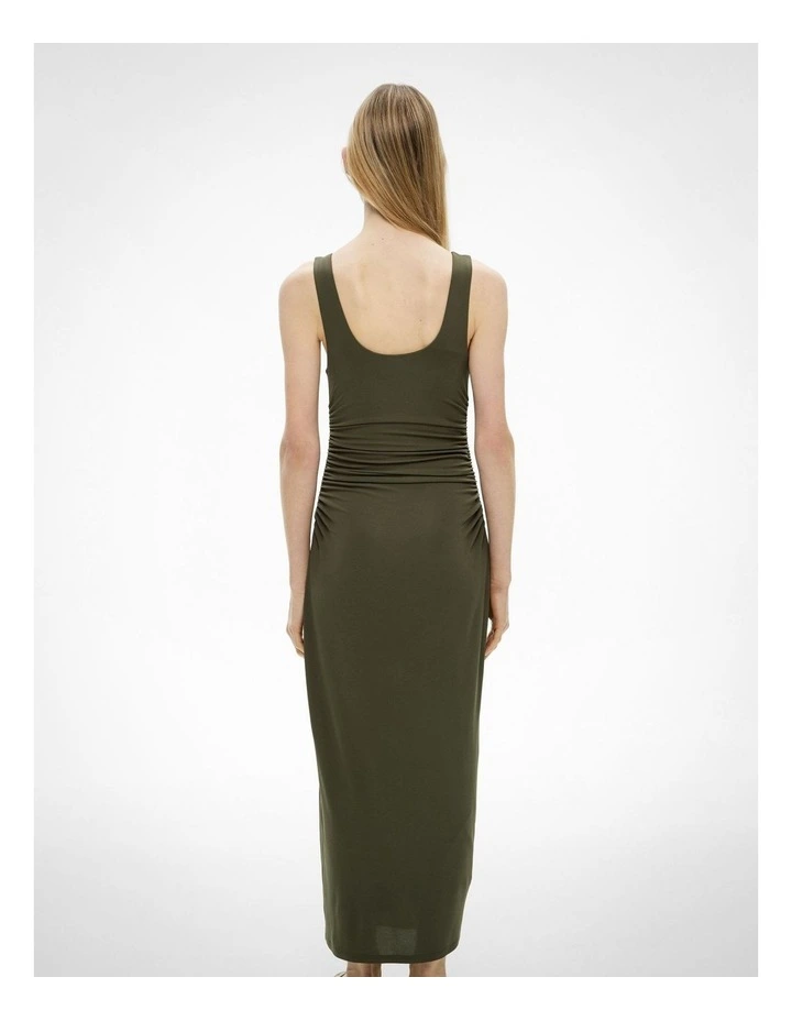 Jersey Ring Detail Dress in Sage image 6