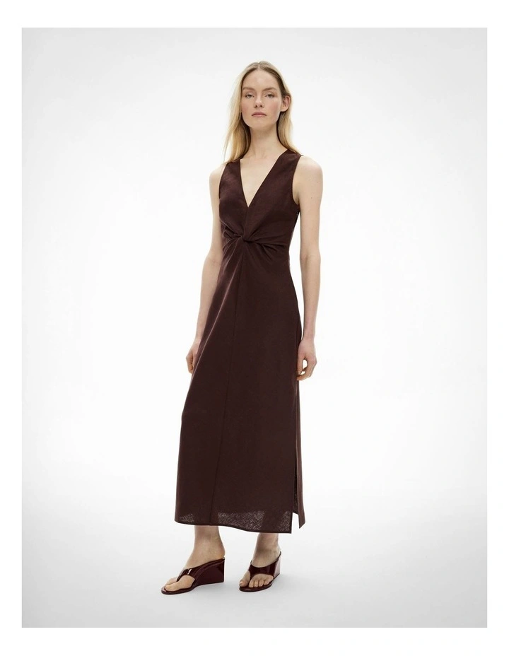 Front Twist Dress in Espresso image 1