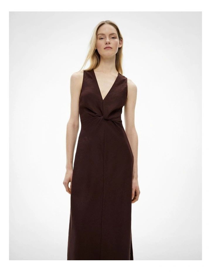 Front Twist Dress in Espresso image 2