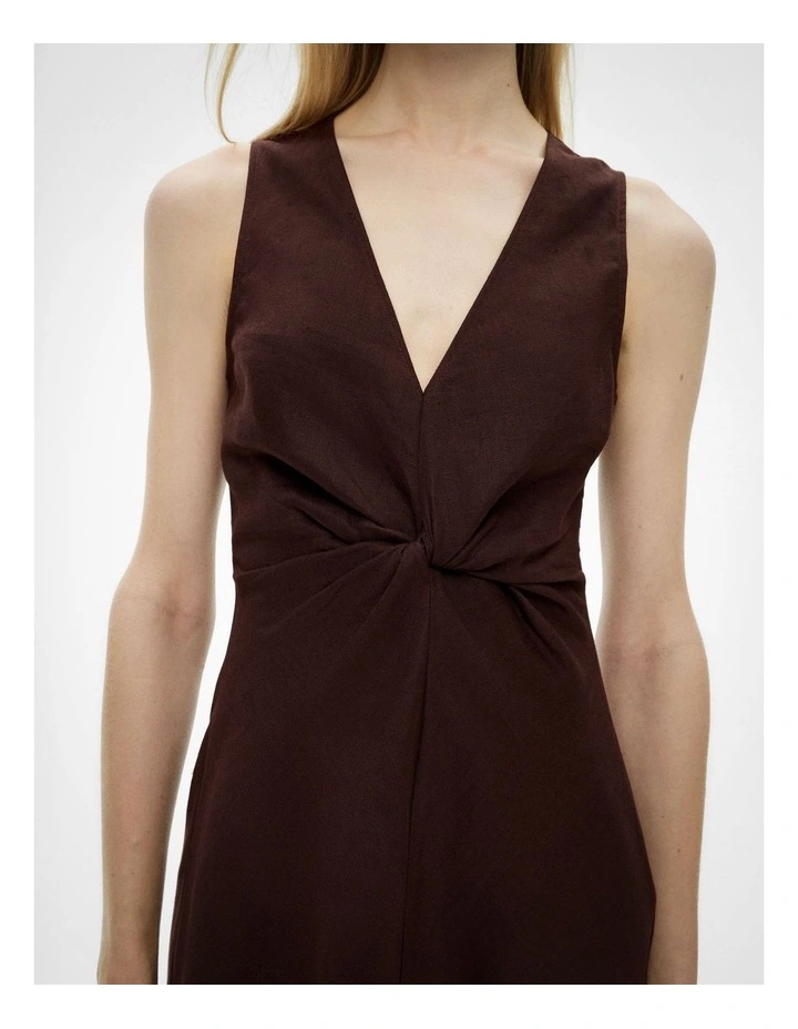Front Twist Dress in Espresso image 3
