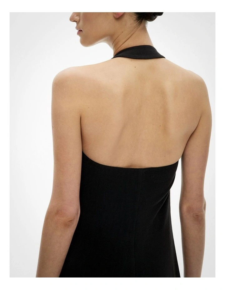 Halter Fluid Dress in Black image 6