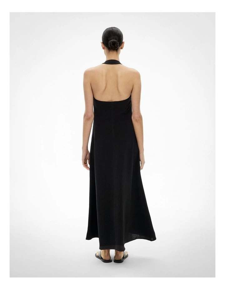 Halter Fluid Dress in Black image 7