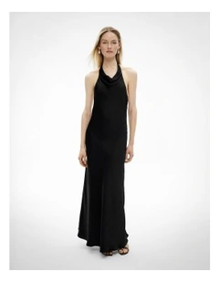 Halter Drape Dress in Black