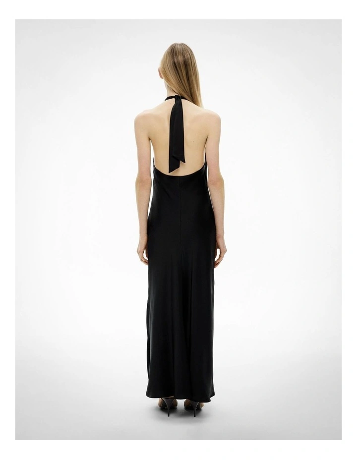 Halter Drape Dress in Black image 5