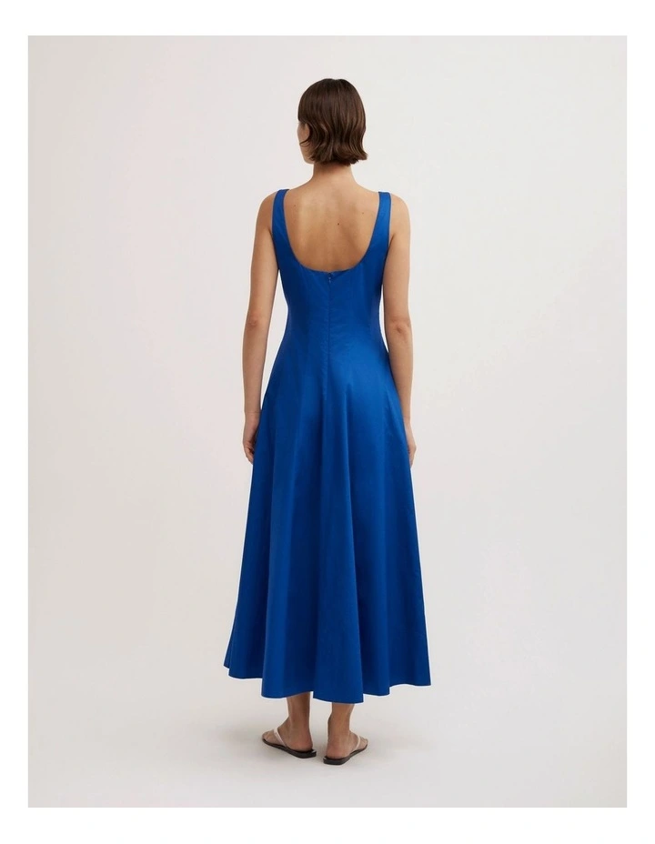 Seam Detail Midi Dress in Cobalt image 2