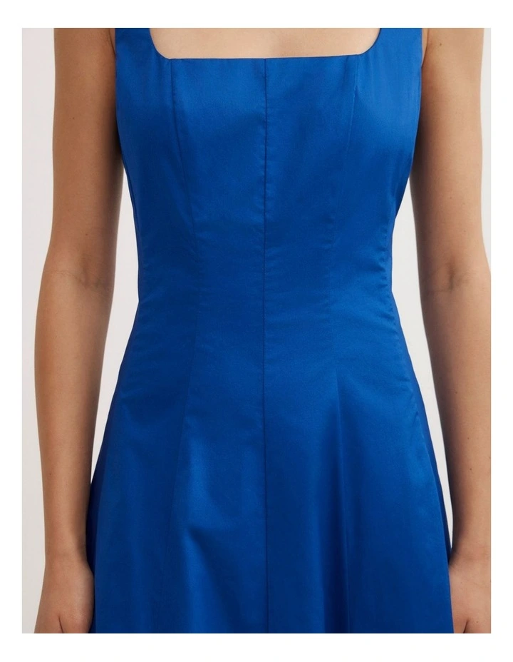 Seam Detail Midi Dress in Cobalt image 3